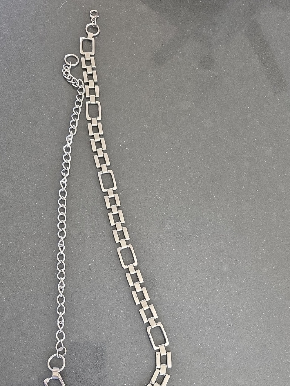 Vintage silver metal chain belt